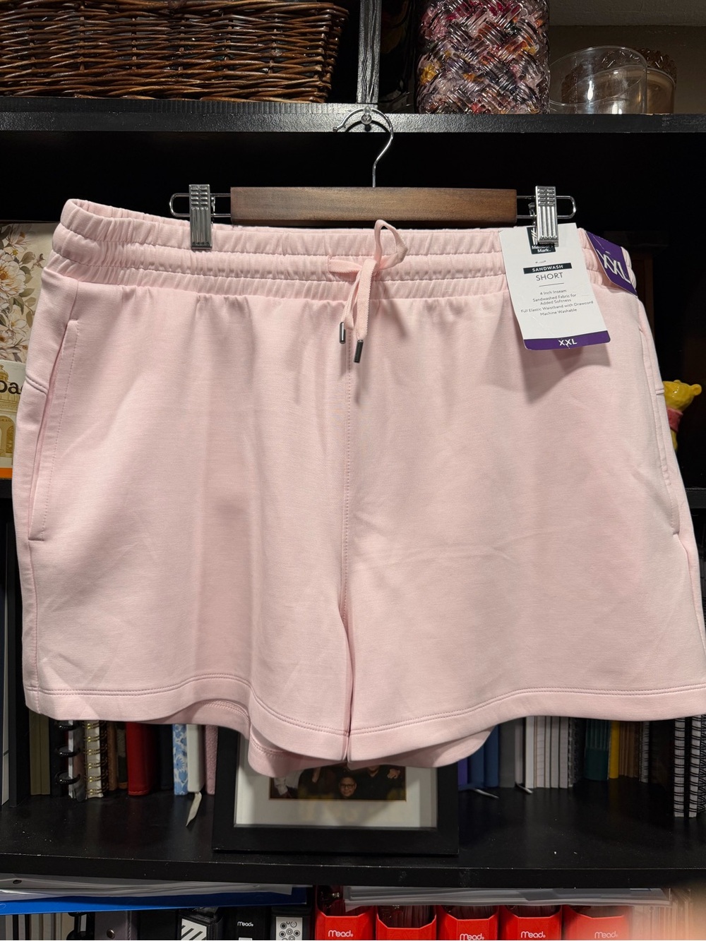 Women's Light Pink Drawstring Athletic Shorts